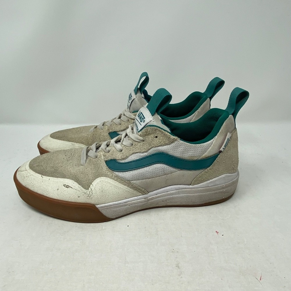 Vans UltraRange Pro Mens Size 7.5 Beige Teal Skateboard Shoes VN0A3EBX6BT
